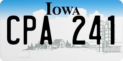IA license plate CPA241