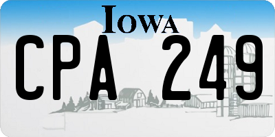 IA license plate CPA249
