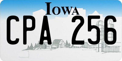 IA license plate CPA256