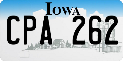 IA license plate CPA262