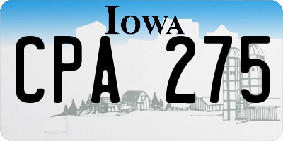 IA license plate CPA275