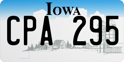 IA license plate CPA295