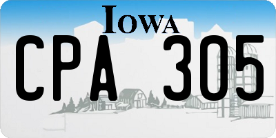 IA license plate CPA305