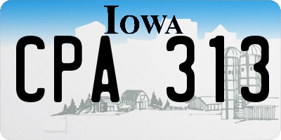 IA license plate CPA313