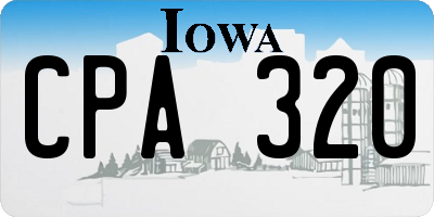 IA license plate CPA320