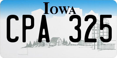 IA license plate CPA325