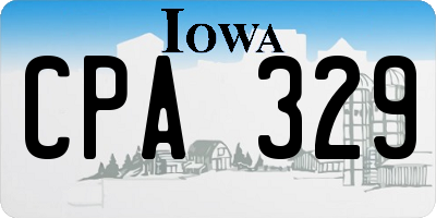 IA license plate CPA329