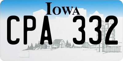 IA license plate CPA332