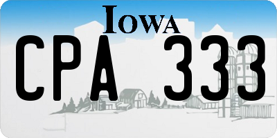 IA license plate CPA333