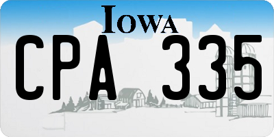 IA license plate CPA335