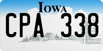 IA license plate CPA338
