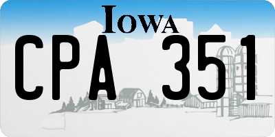 IA license plate CPA351