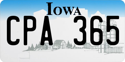 IA license plate CPA365
