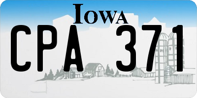 IA license plate CPA371