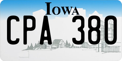 IA license plate CPA380