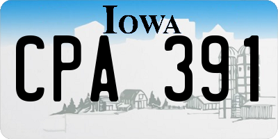 IA license plate CPA391