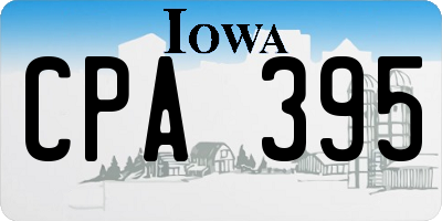 IA license plate CPA395