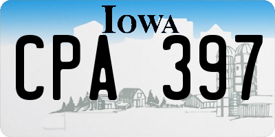 IA license plate CPA397