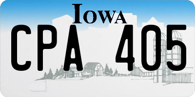 IA license plate CPA405