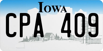 IA license plate CPA409