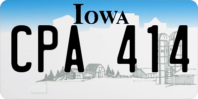 IA license plate CPA414