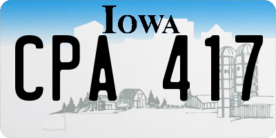 IA license plate CPA417