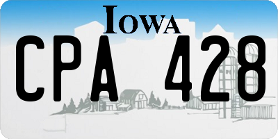 IA license plate CPA428