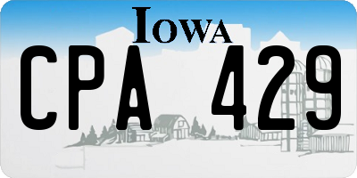 IA license plate CPA429