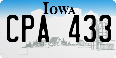 IA license plate CPA433