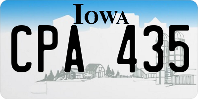 IA license plate CPA435