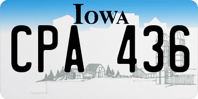 IA license plate CPA436