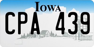 IA license plate CPA439