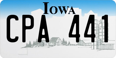 IA license plate CPA441