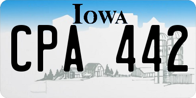 IA license plate CPA442