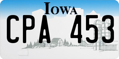 IA license plate CPA453