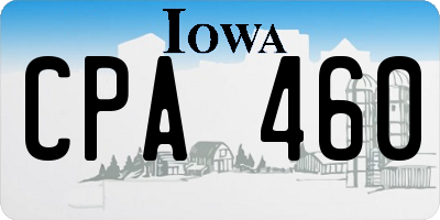 IA license plate CPA460