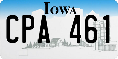 IA license plate CPA461