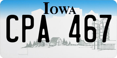 IA license plate CPA467