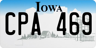IA license plate CPA469
