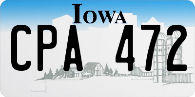 IA license plate CPA472