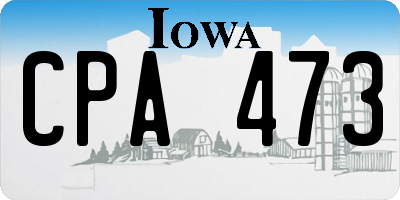 IA license plate CPA473