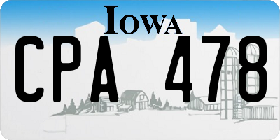 IA license plate CPA478