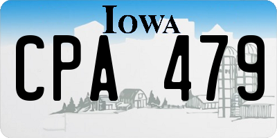 IA license plate CPA479