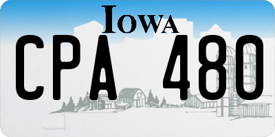 IA license plate CPA480