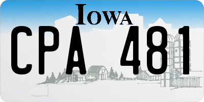 IA license plate CPA481