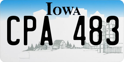 IA license plate CPA483