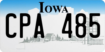 IA license plate CPA485
