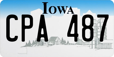 IA license plate CPA487