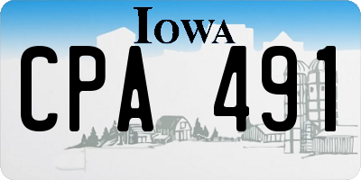 IA license plate CPA491