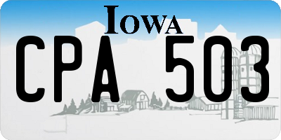 IA license plate CPA503
